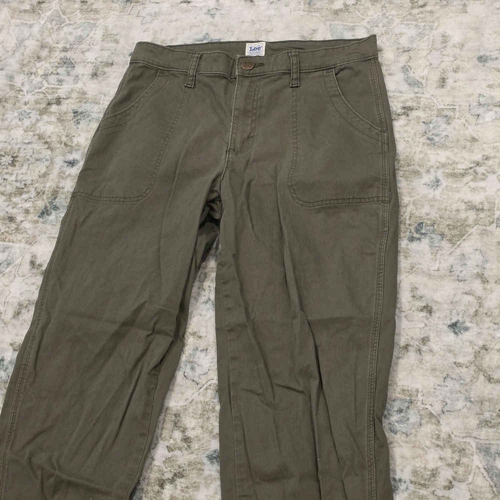 Lee Workwear Womens Olive Green Utility Straight Leg Pants Size 31 Waist